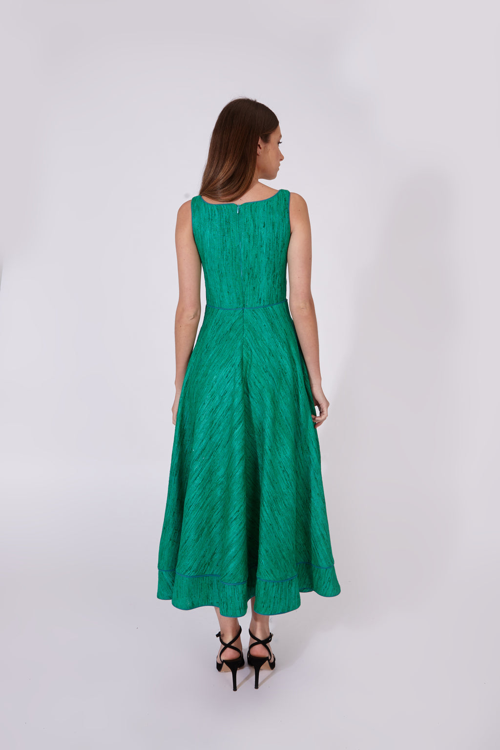 Vestido Kanchi Verde Esmeralda 100% Seda