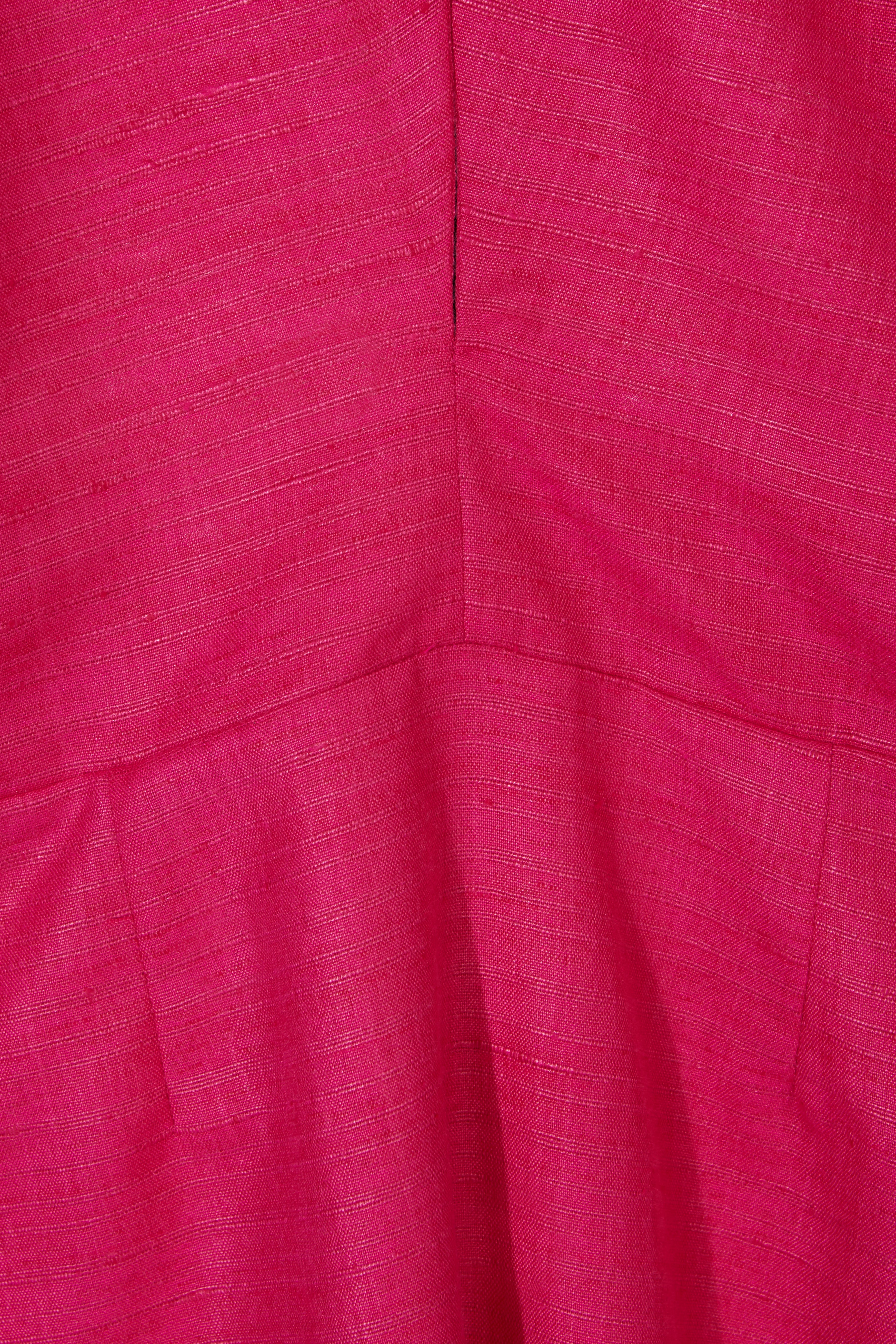 Vestido Khadi Rosa Fúcsia 100% Algodón