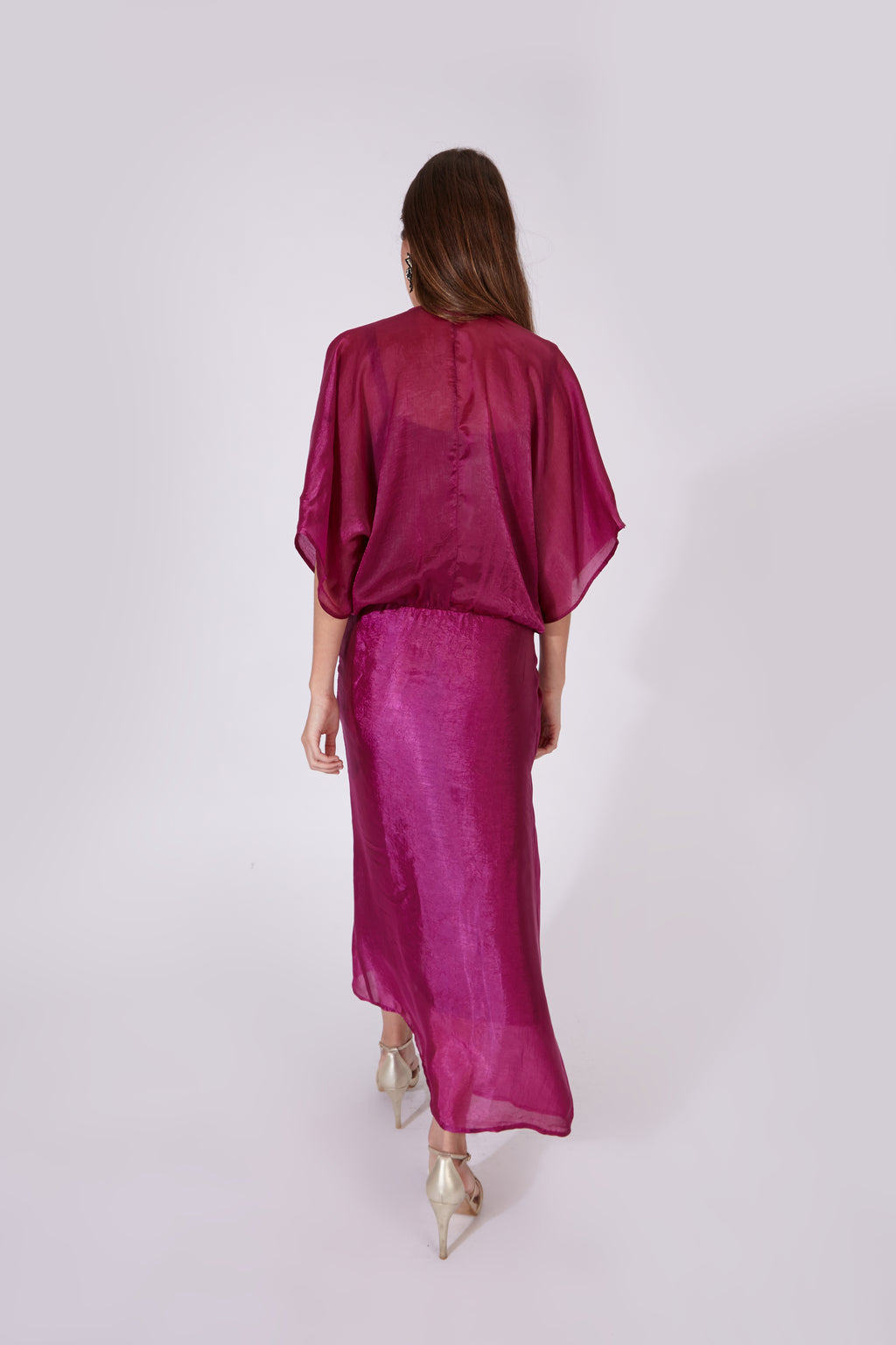 Vestido Varkala Rosa Seda