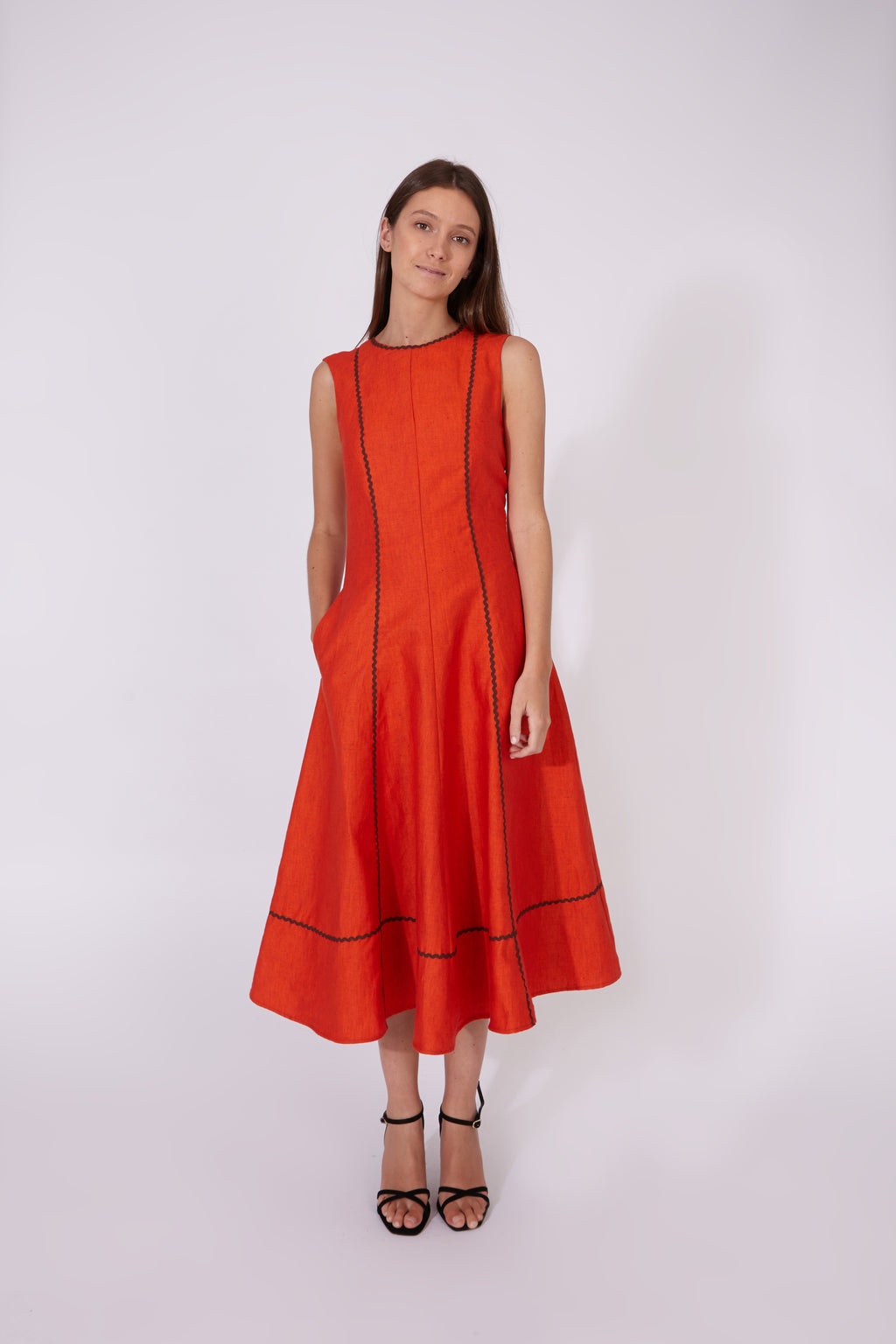 Vestido Kasauli Naranja 100% Lino