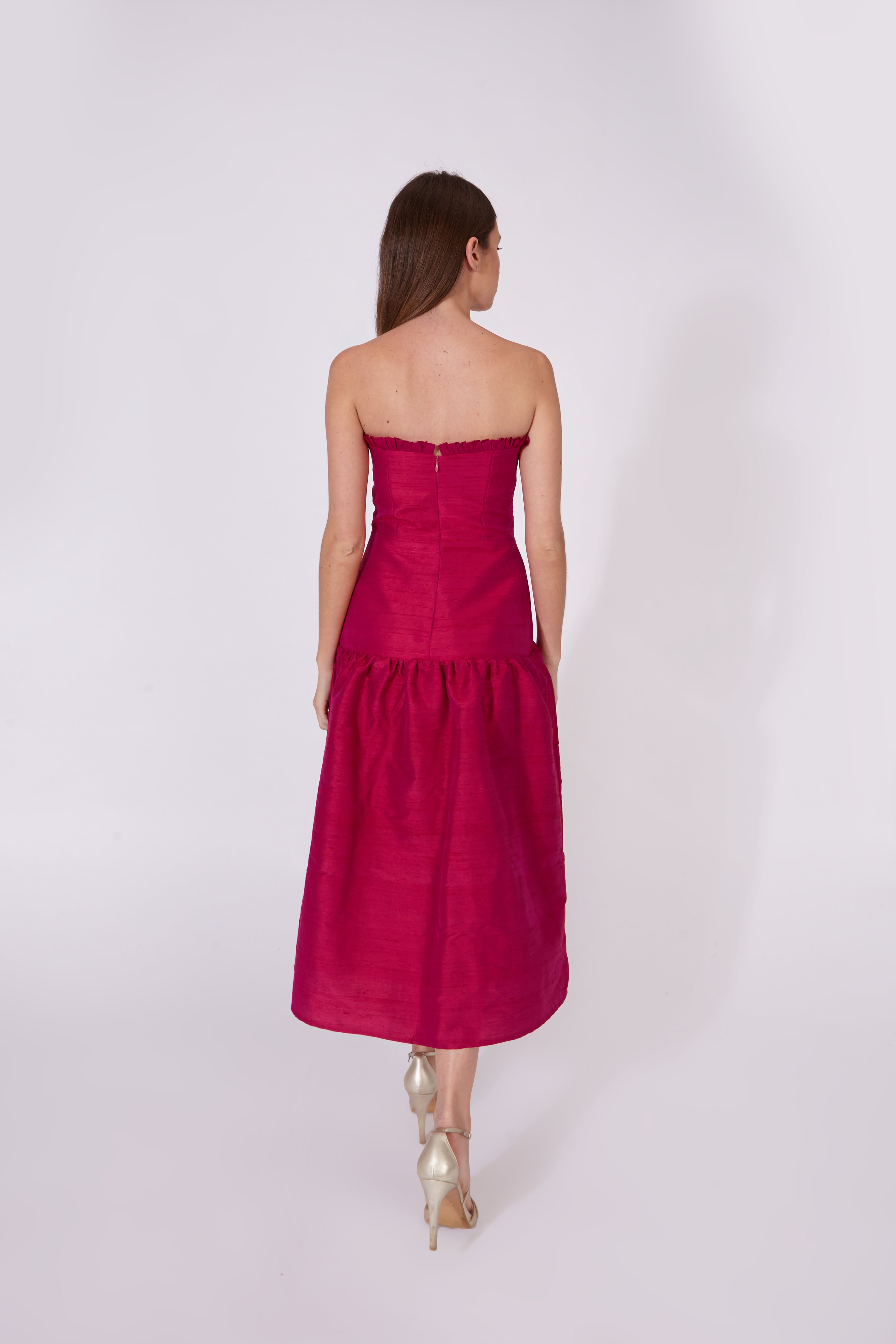Vestido Savage Rosa 100% Seda
