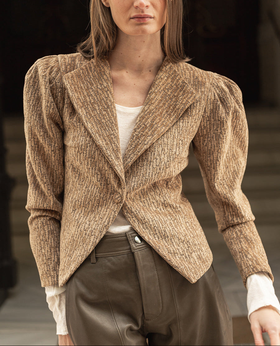 Chaqueta Soma Beige Jaspeada