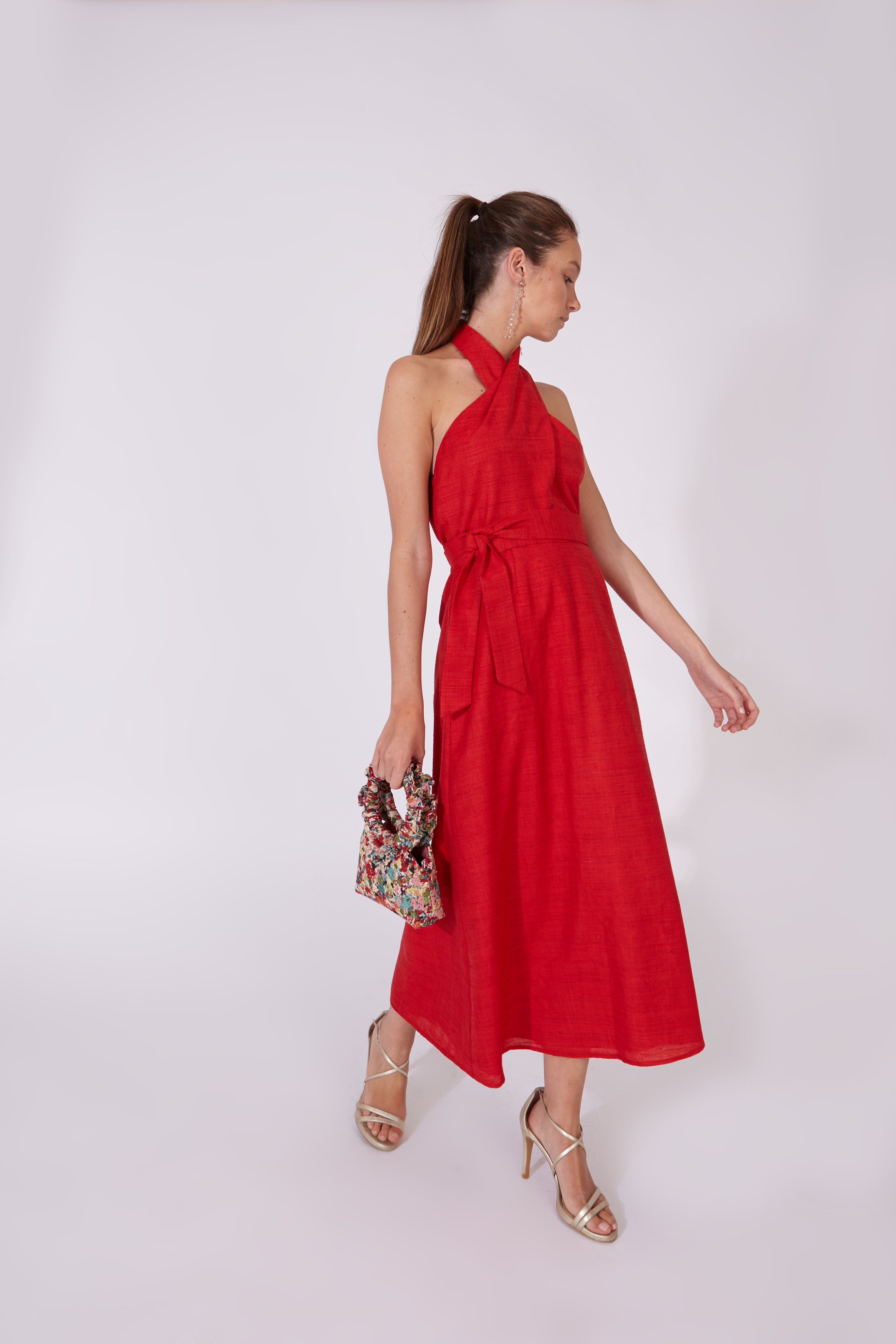 Vestido Khadi Rojo 100% Algodón