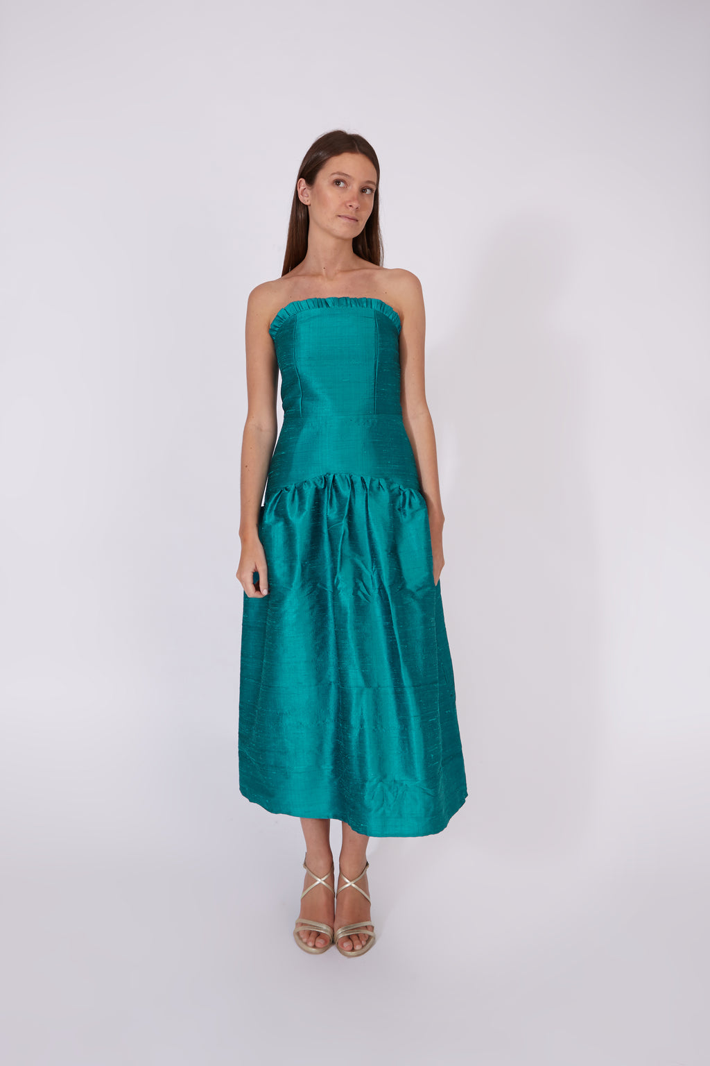 Vestido Savage Azul 100% Seda