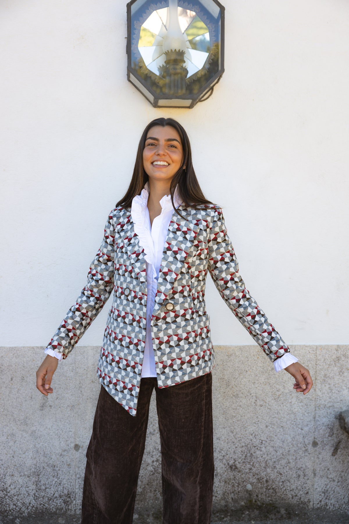 Chaqueta Dall Geométrica Granate