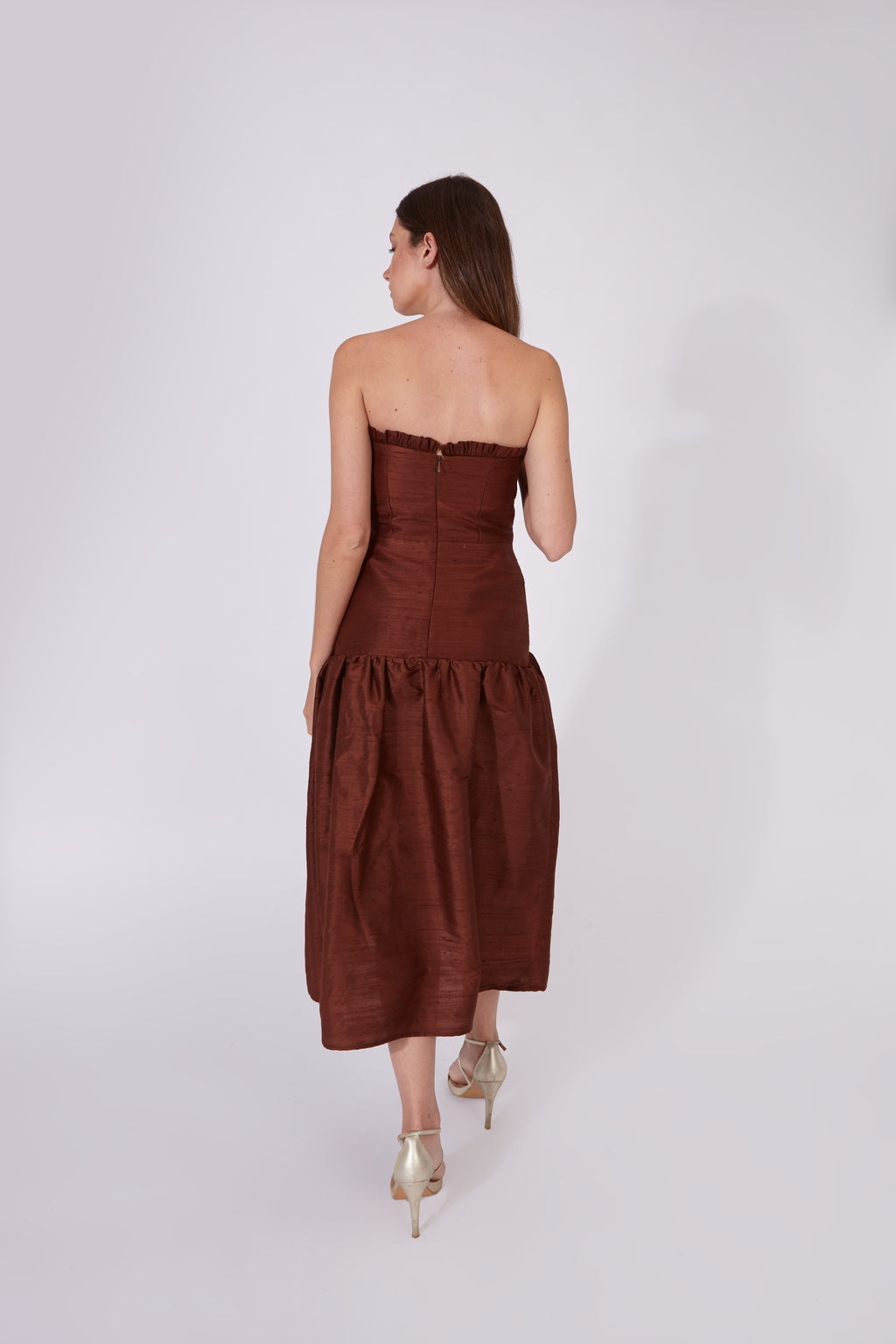 Vestido Savage Marrón Chocolate 100% Seda