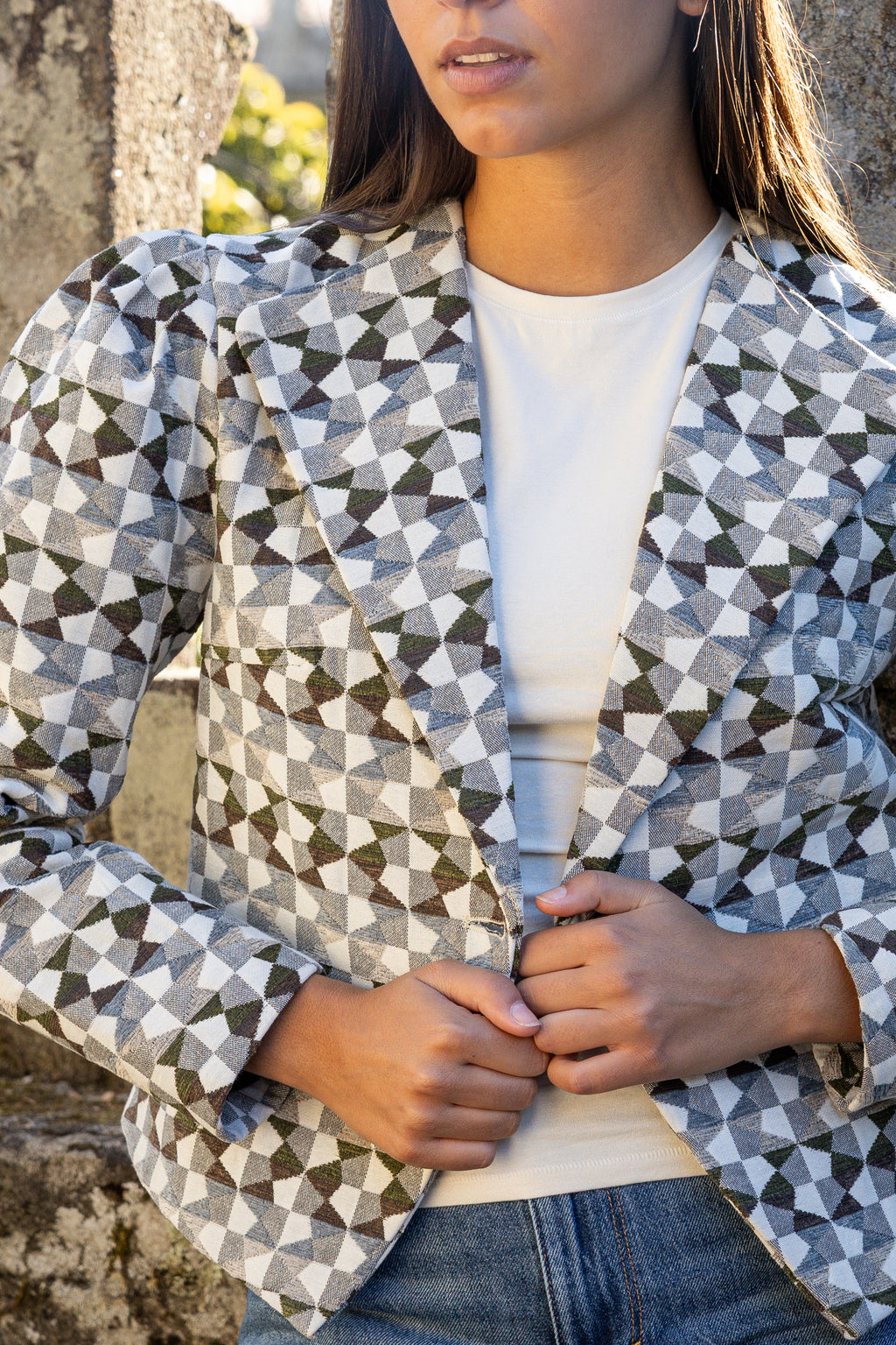 Chaqueta Soma Geométrica Verde