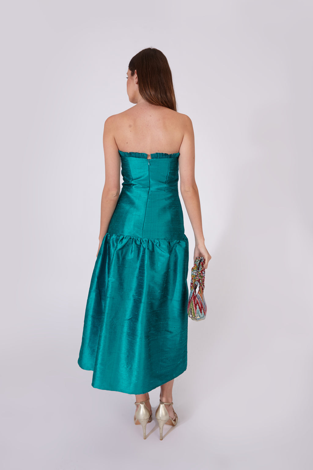Vestido Savage Azul 100% Seda