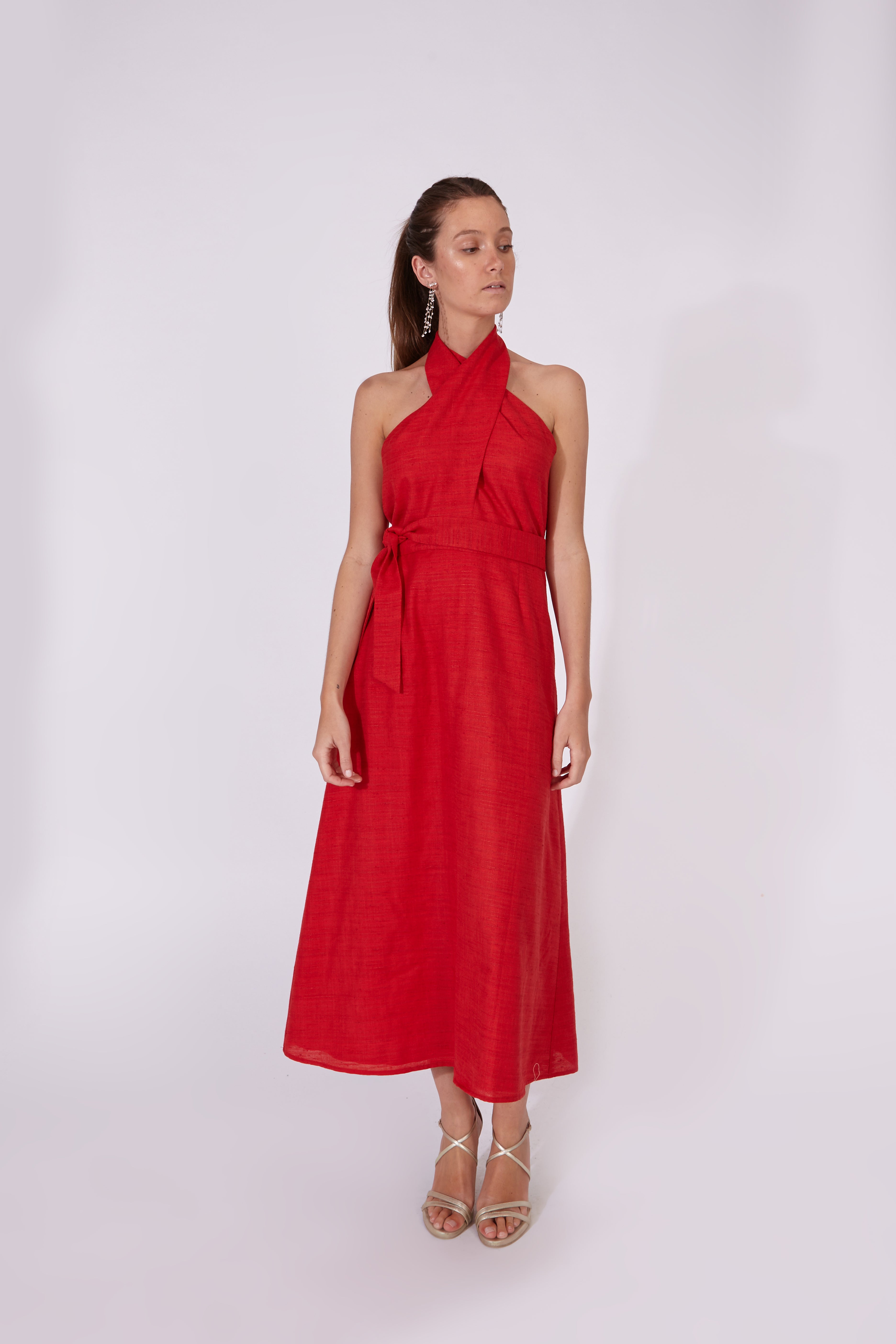 Vestido Khadi Rojo 100% Algodón