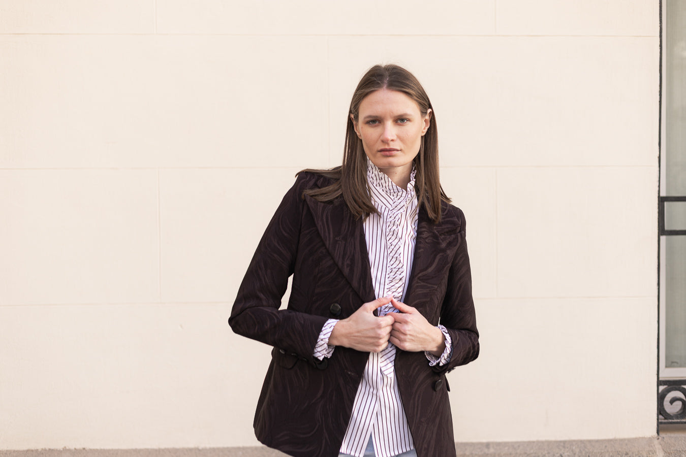 Chaqueta Sera Jacquard Marrón