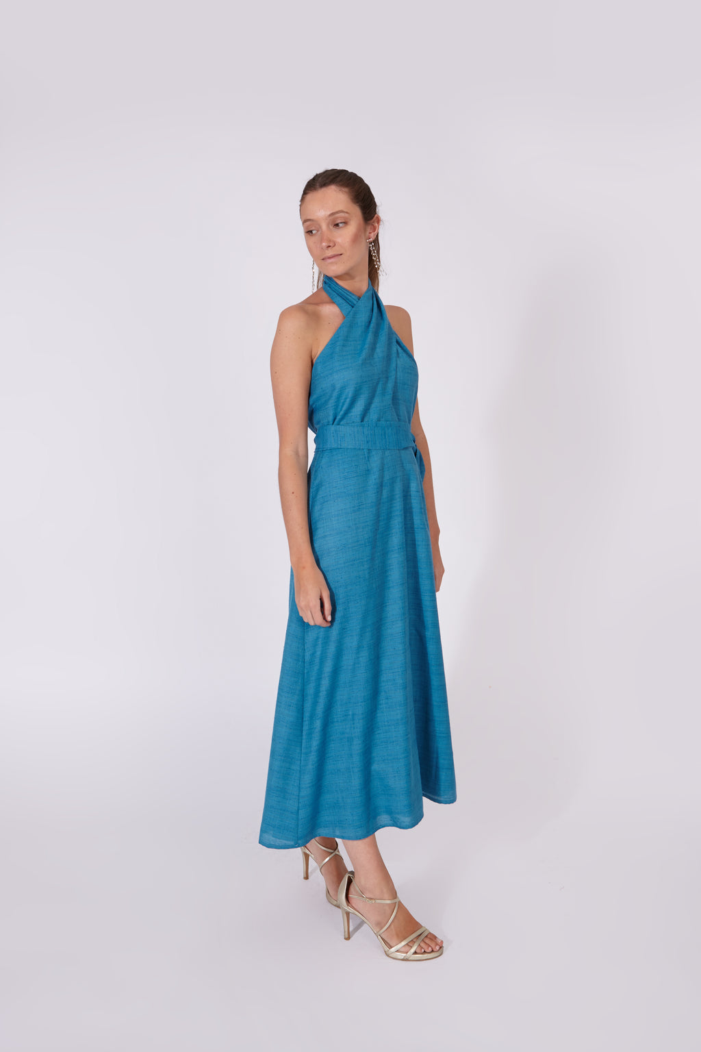 Vestido Khadi Azul 100% Algodón
