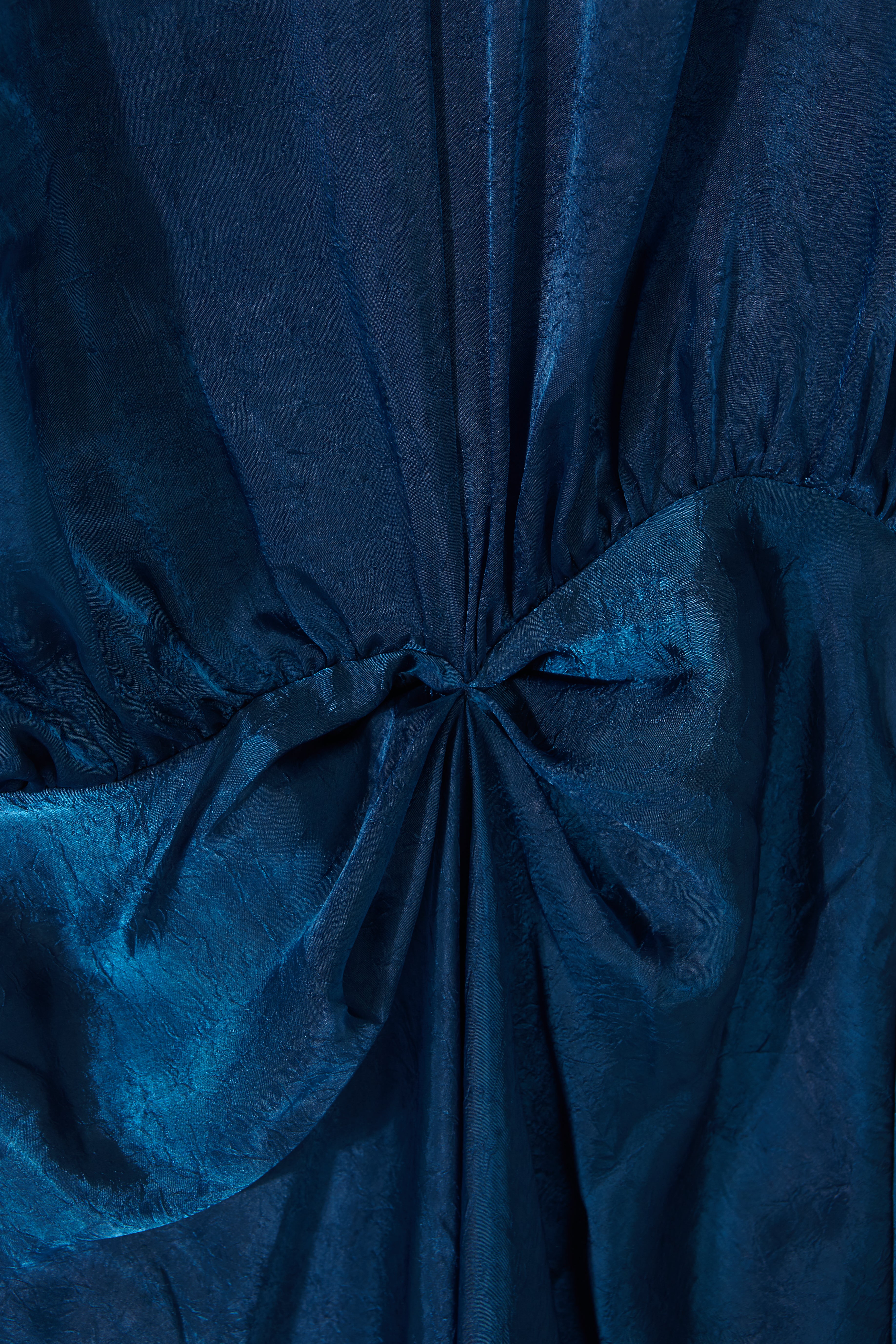 Vestido Varkala Azul Petróleo Seda