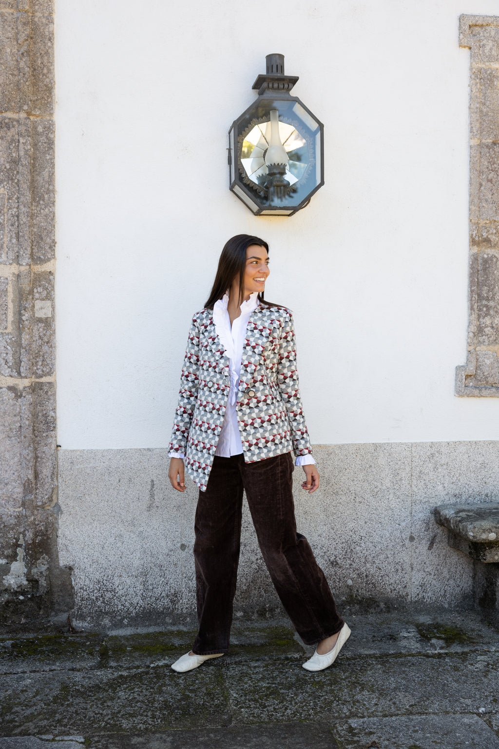 Chaqueta Dall Geométrica Granate