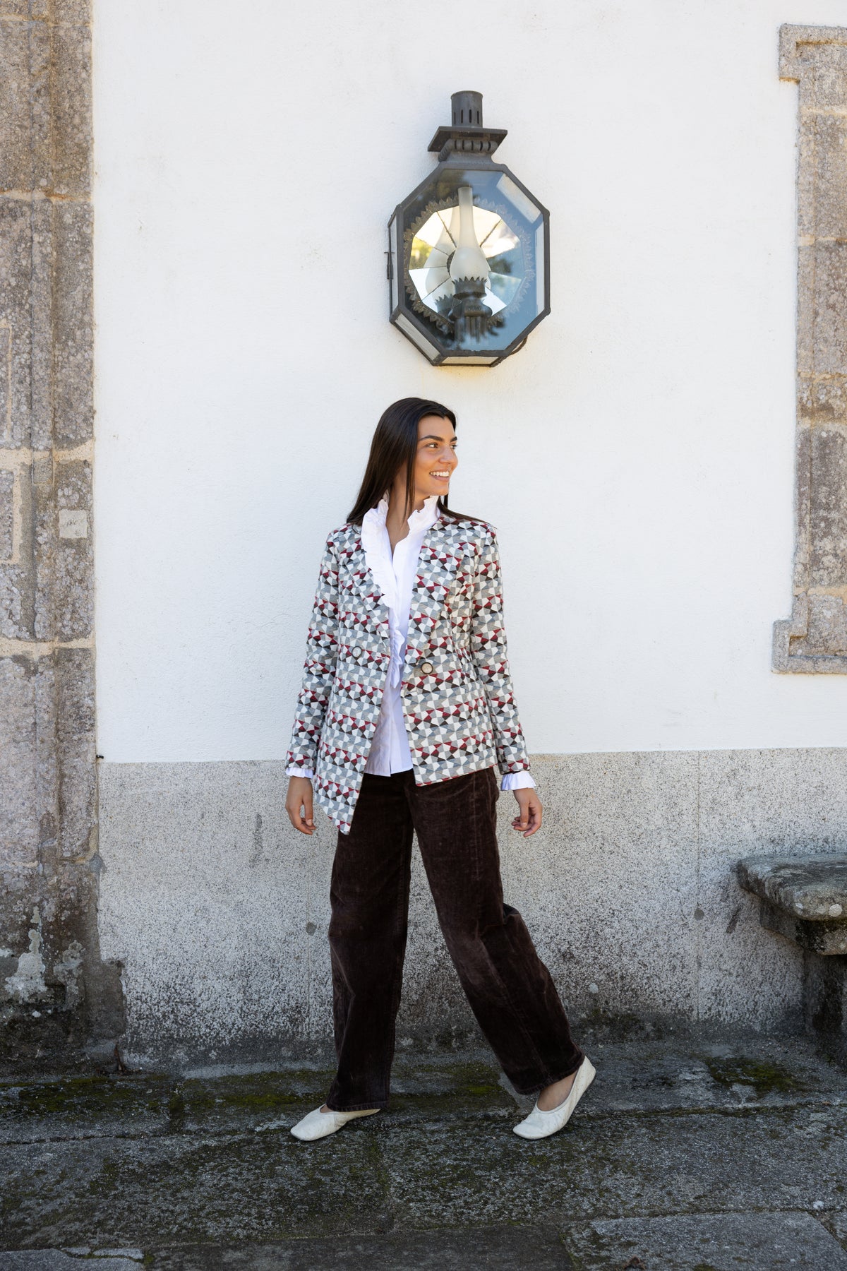Chaqueta Dall Geométrica Granate