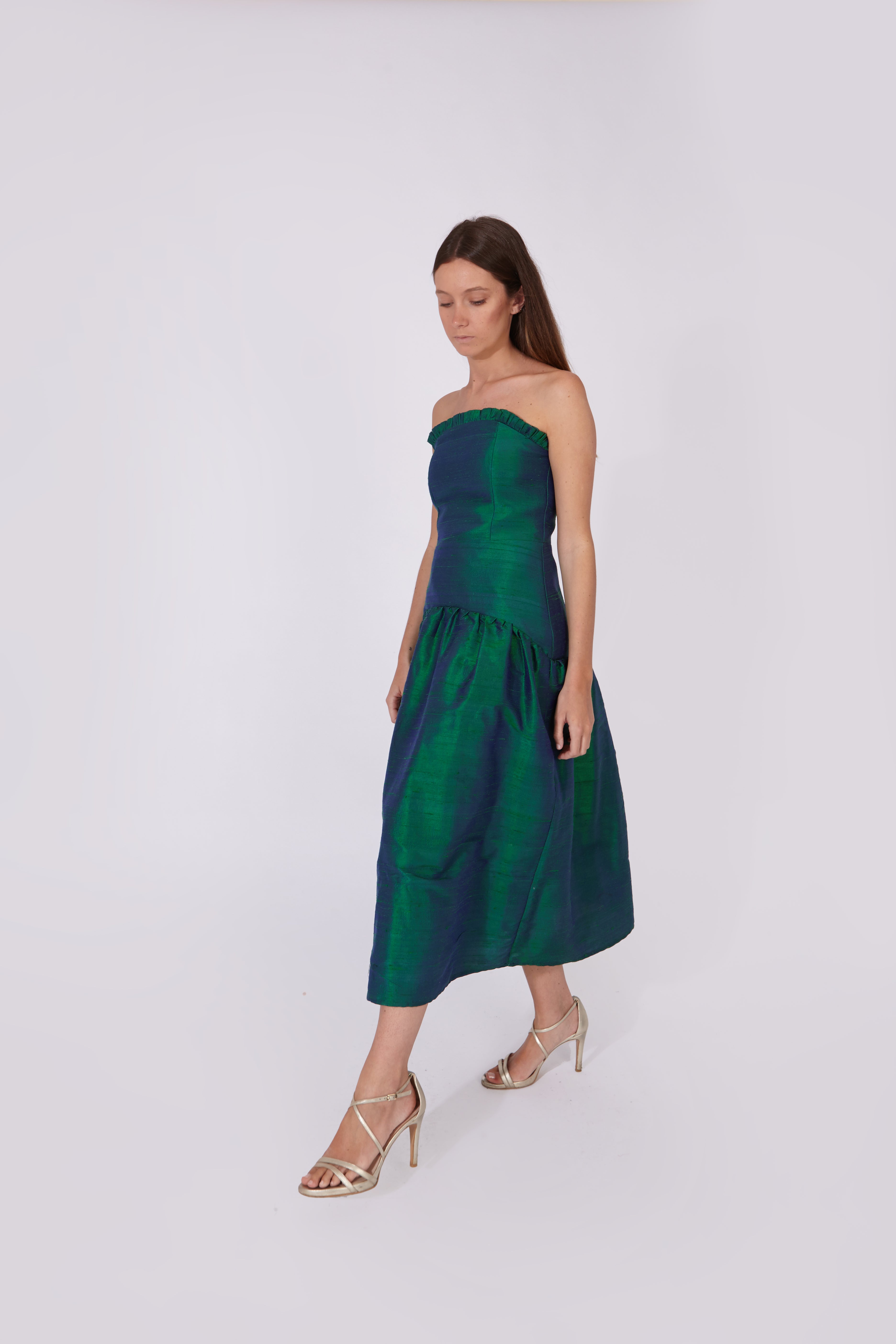 Vestido Savage Verde 100% Seda