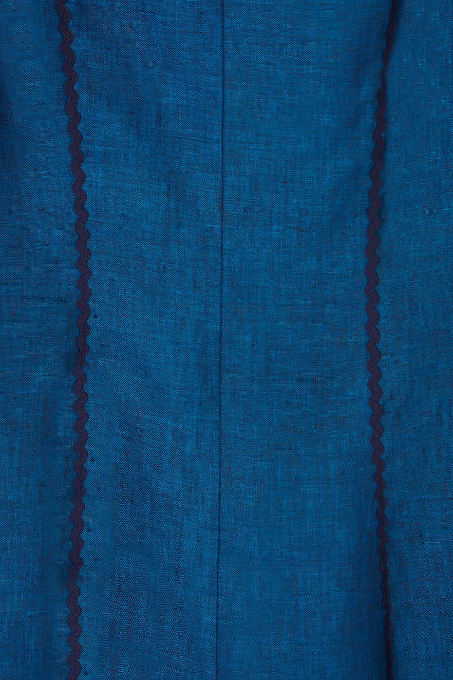 Vestido Kasauli Azul Petróleo 100% Lino