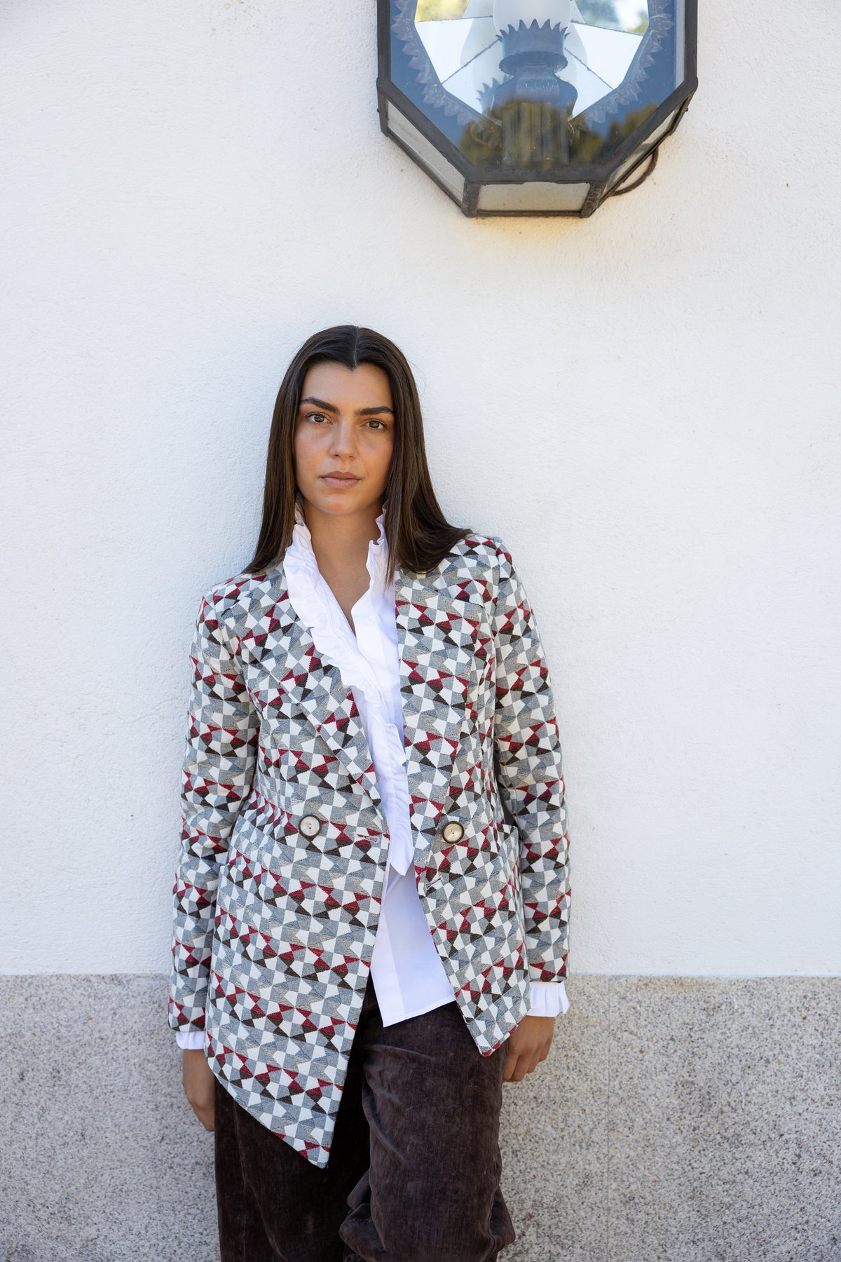 Chaqueta Dall Geométrica Granate