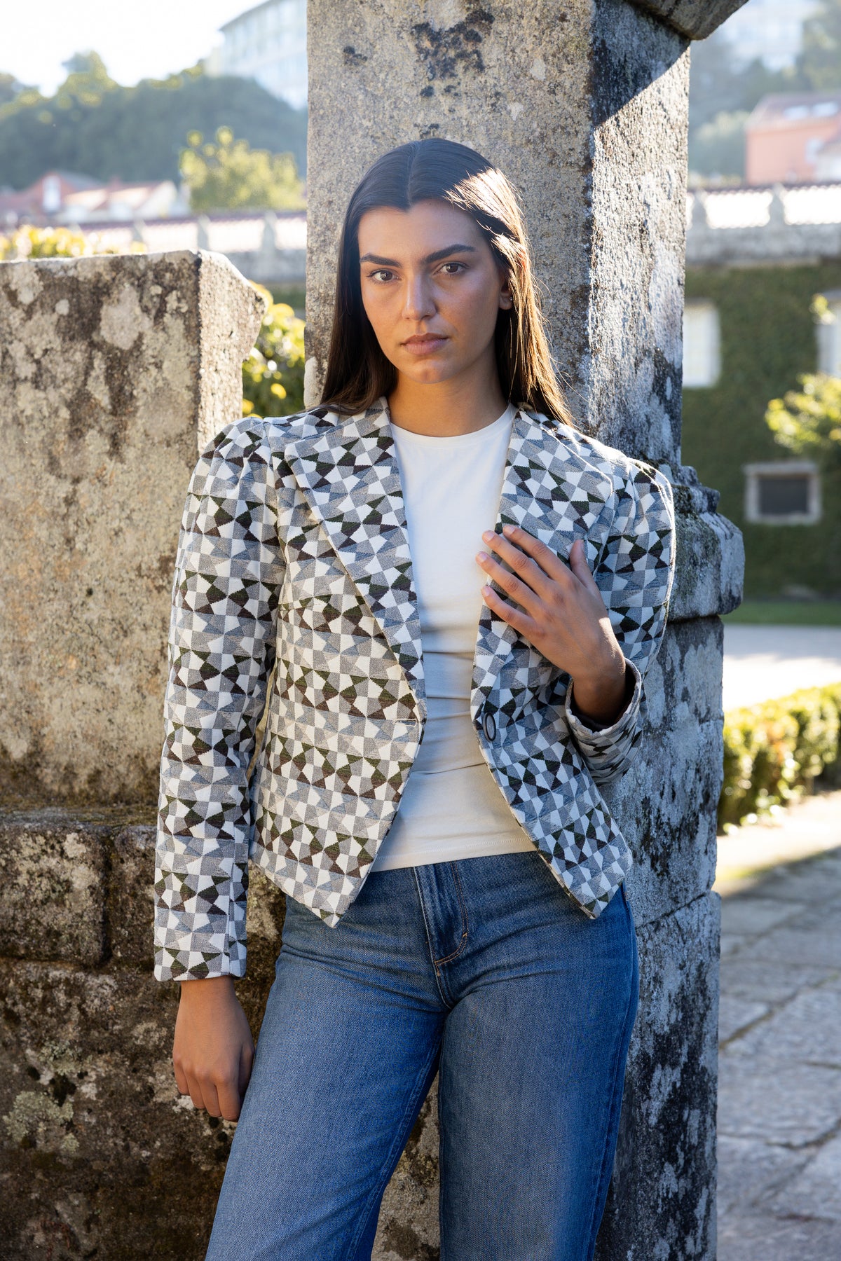 Chaqueta Soma Geométrica Verde