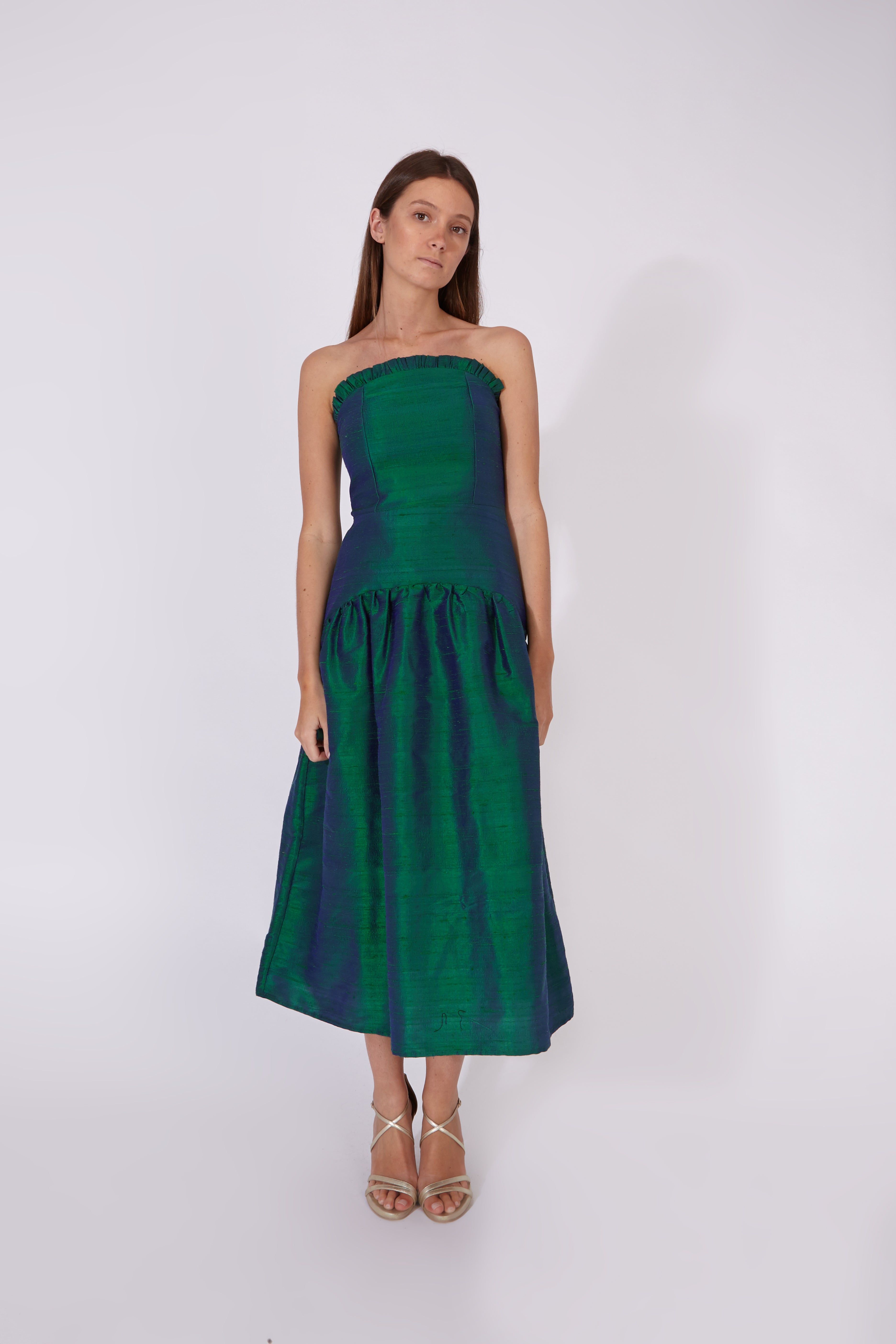 Vestido Savage Verde 100% Seda