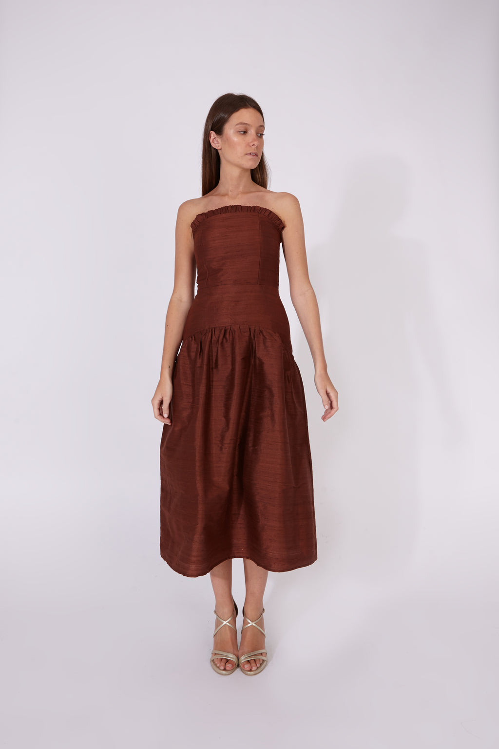 Vestido Savage Marrón Chocolate 100% Seda