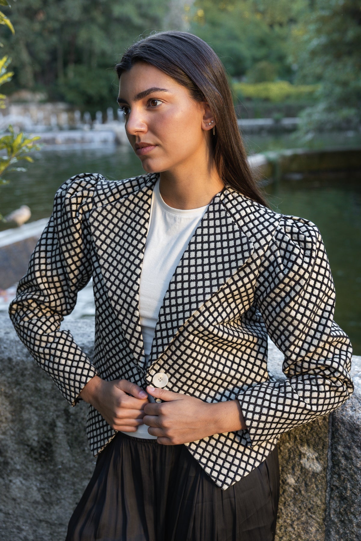 Chaqueta Soma Geométrica Negro