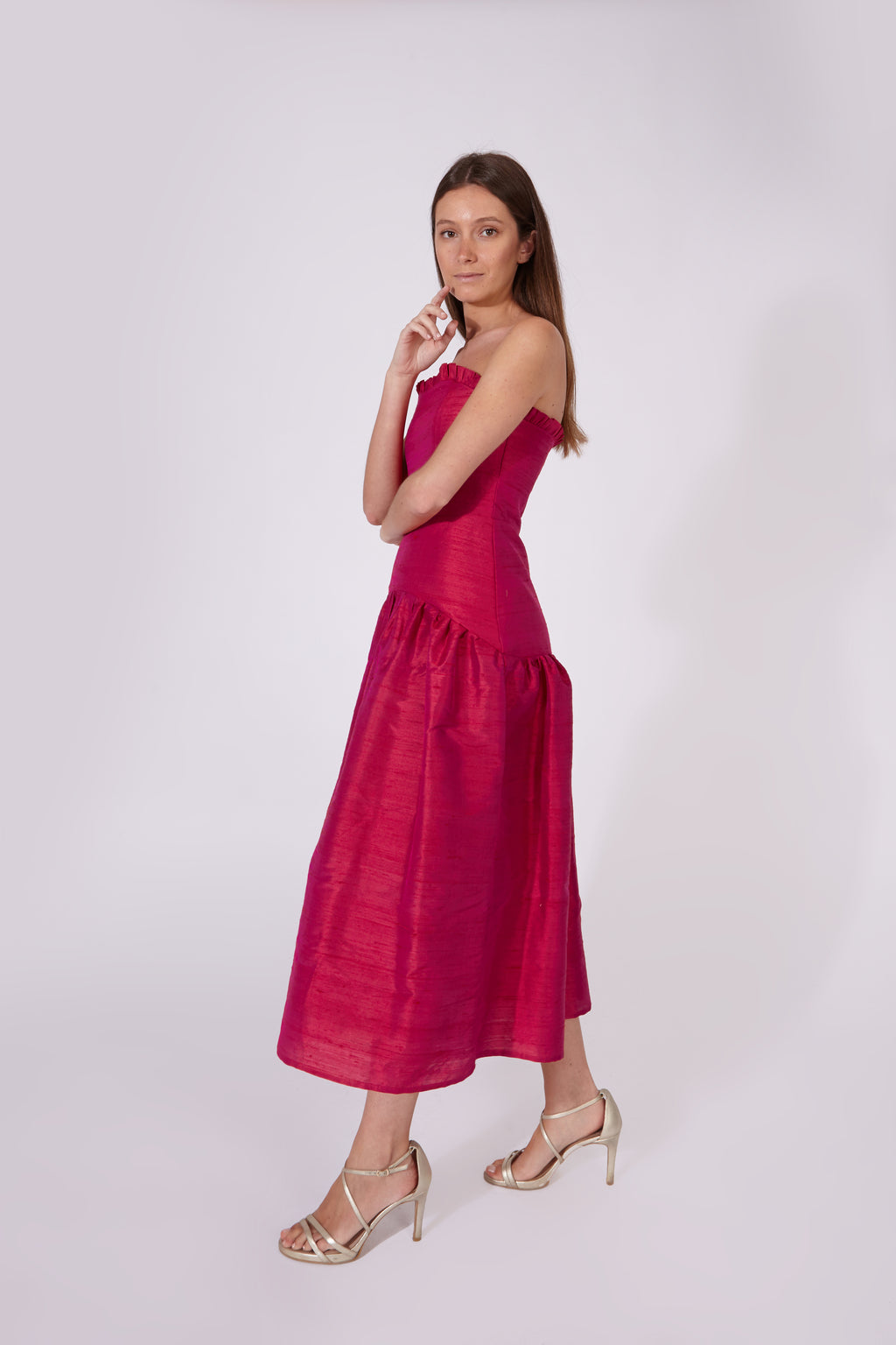 Vestido Savage Rosa 100% Seda