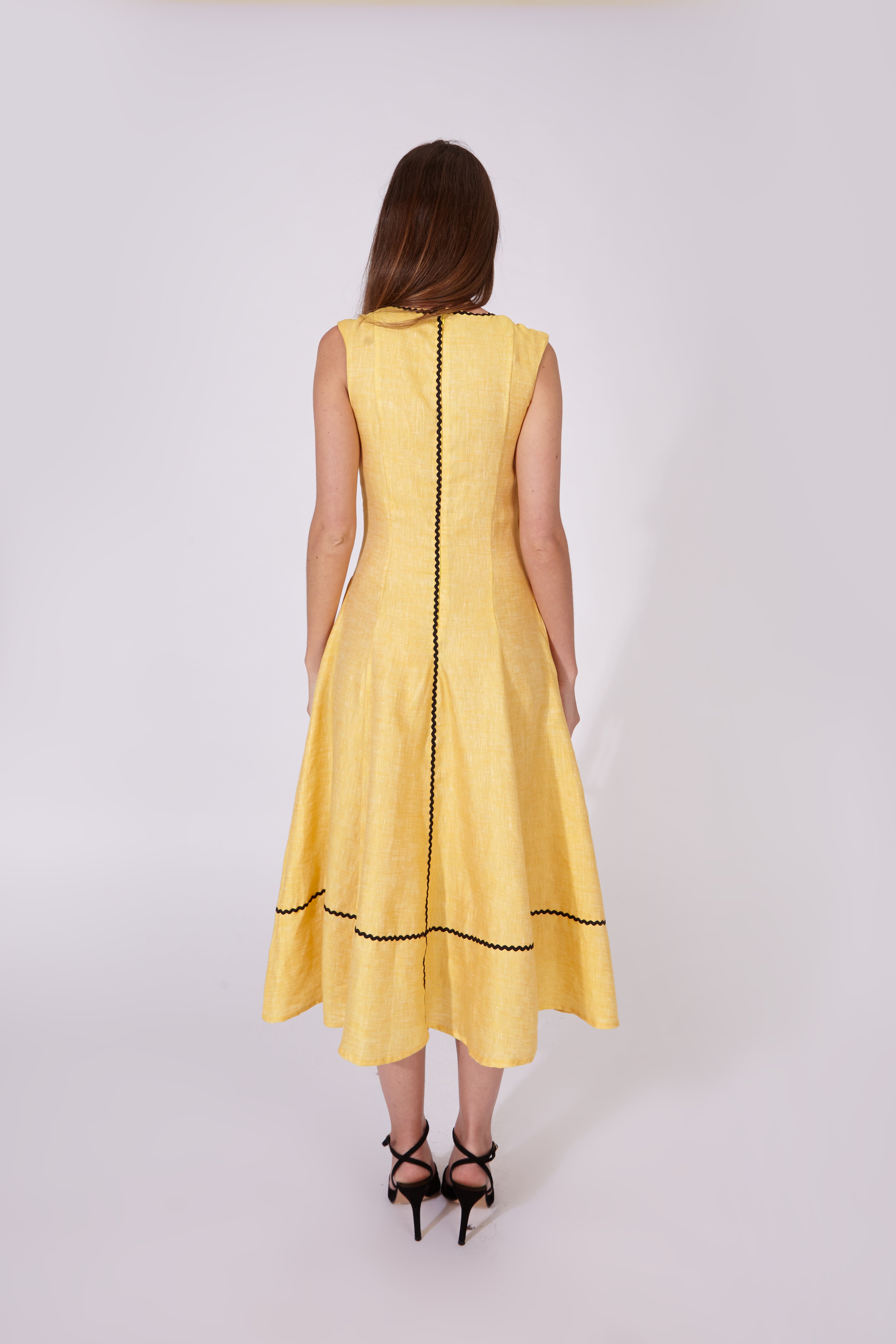 Vestido Kasauli Amarillo 100% Lino