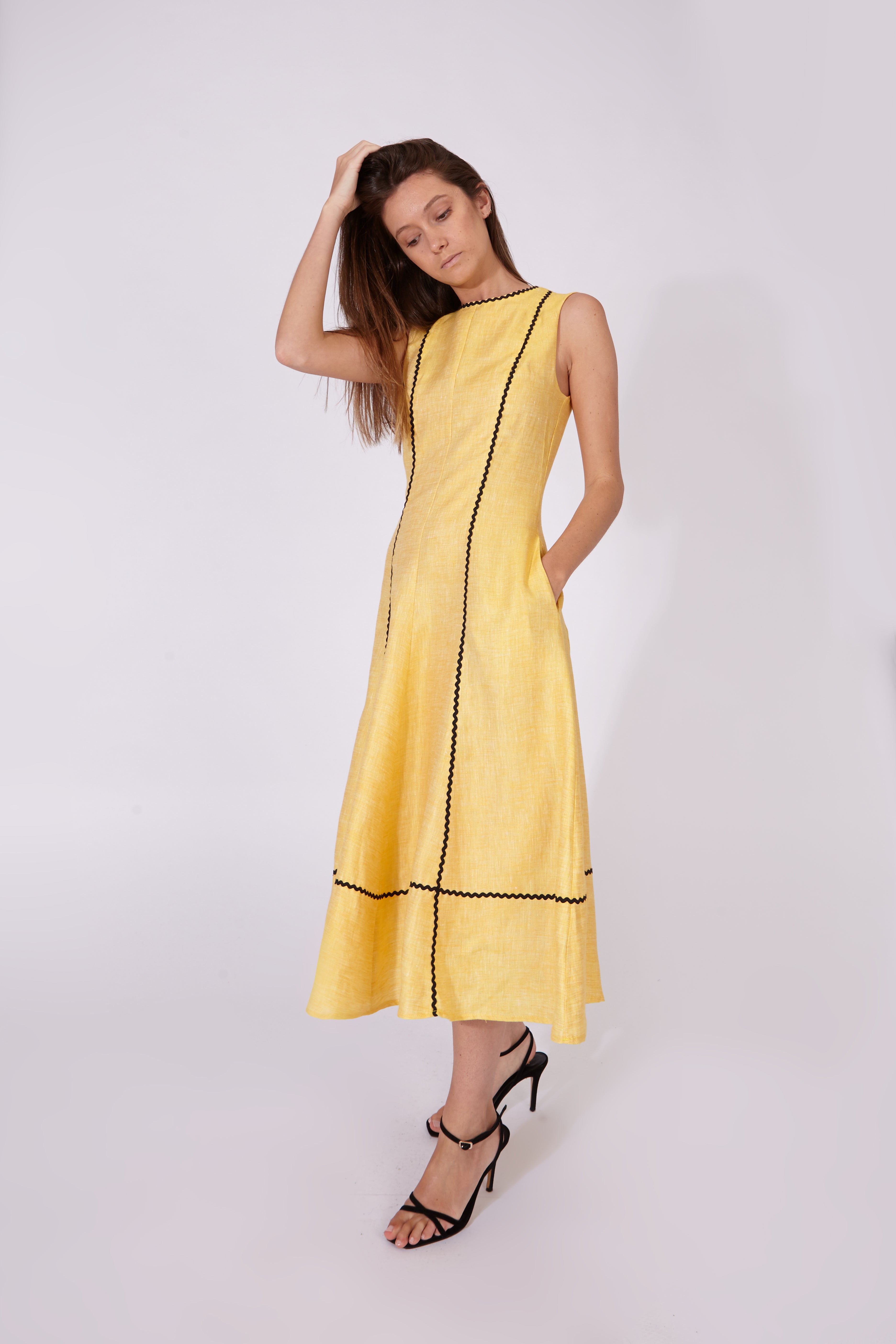 Vestido Kasauli Amarillo 100% Lino