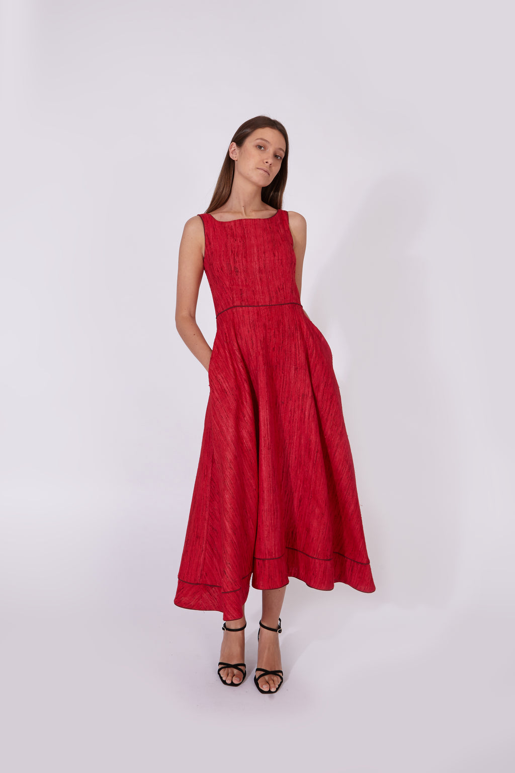 Vestido Kanchi Frambuesa 100% Seda