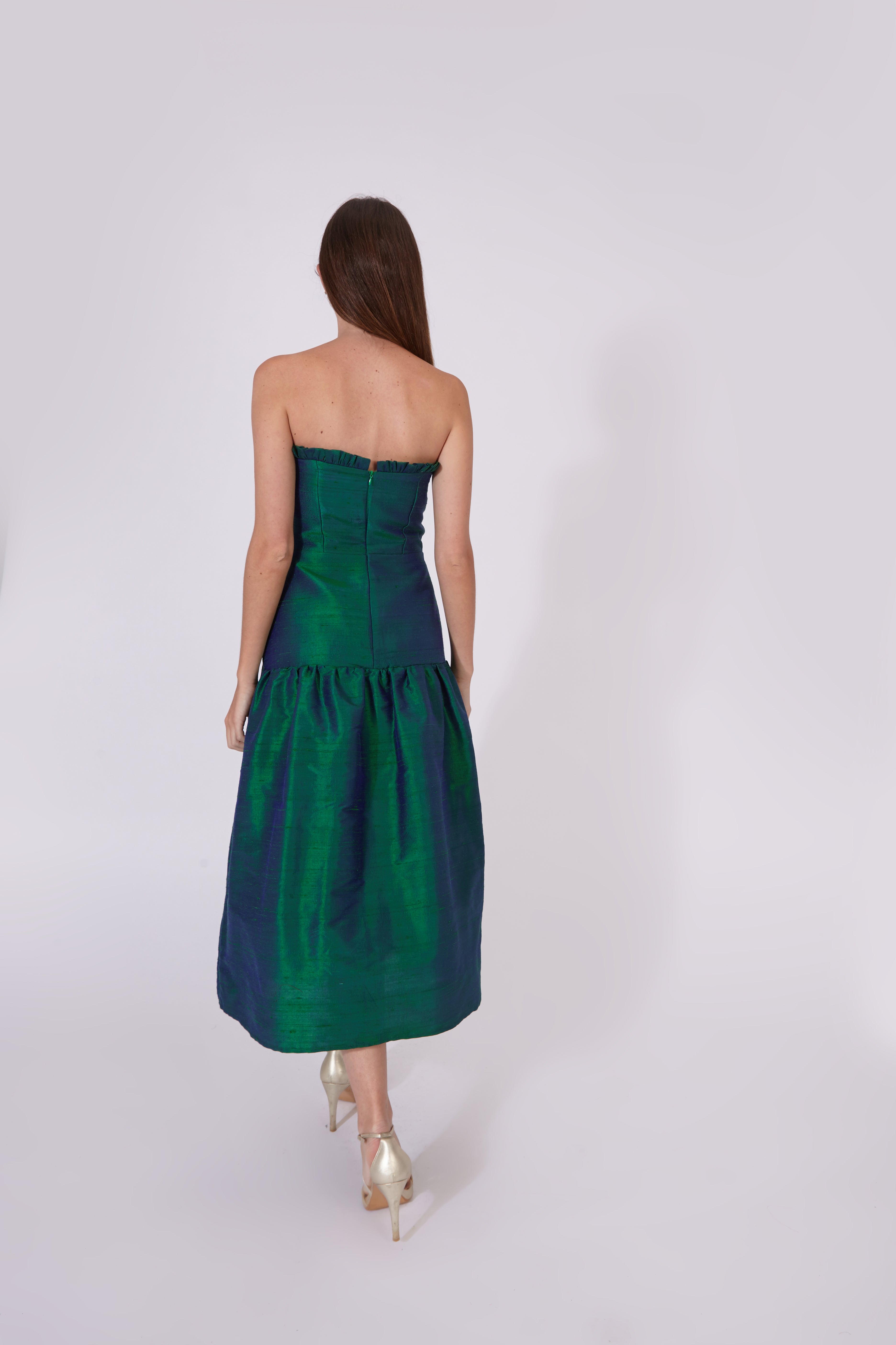 Vestido Savage Verde 100% Seda