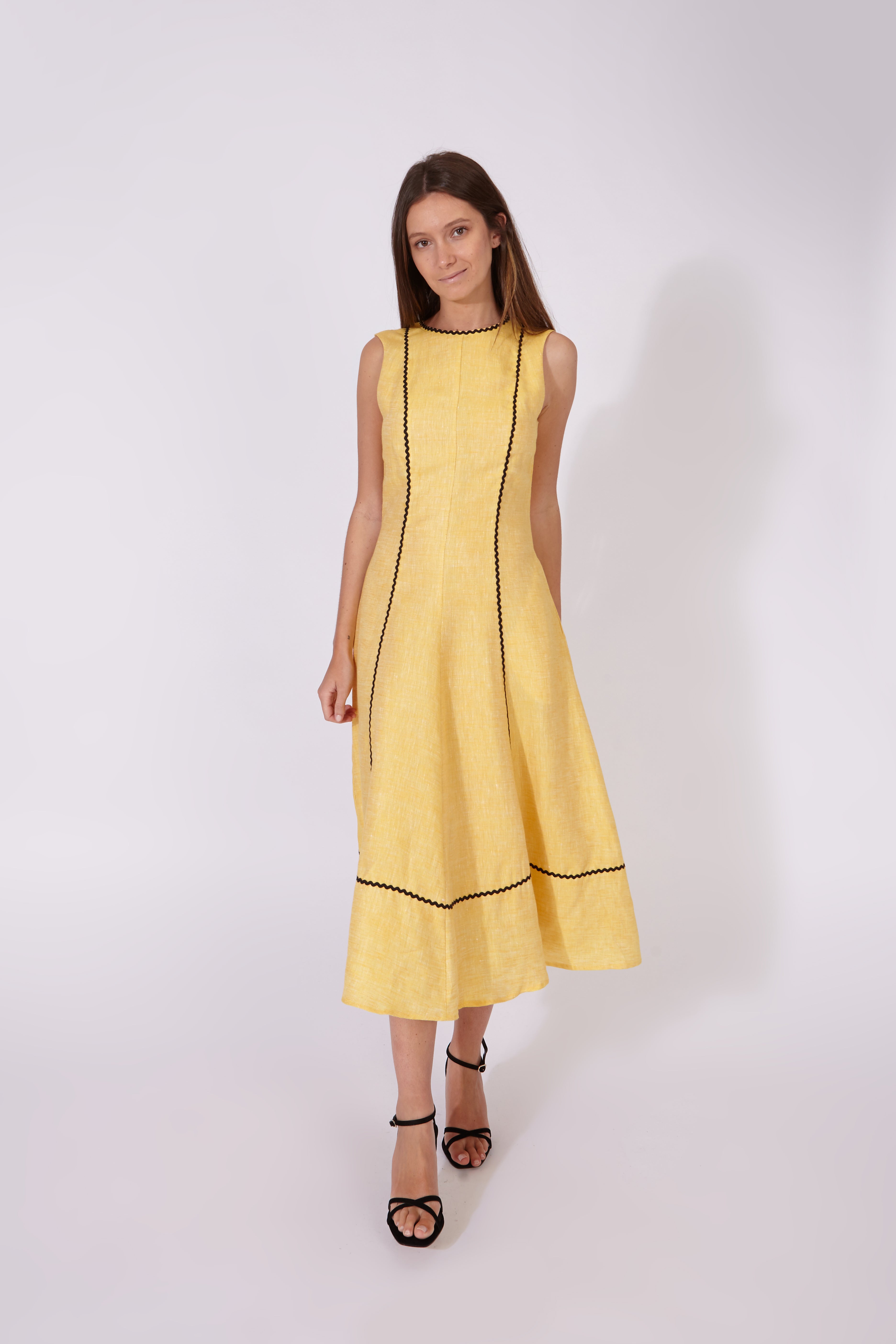 Vestido Kasauli Amarillo 100% Lino