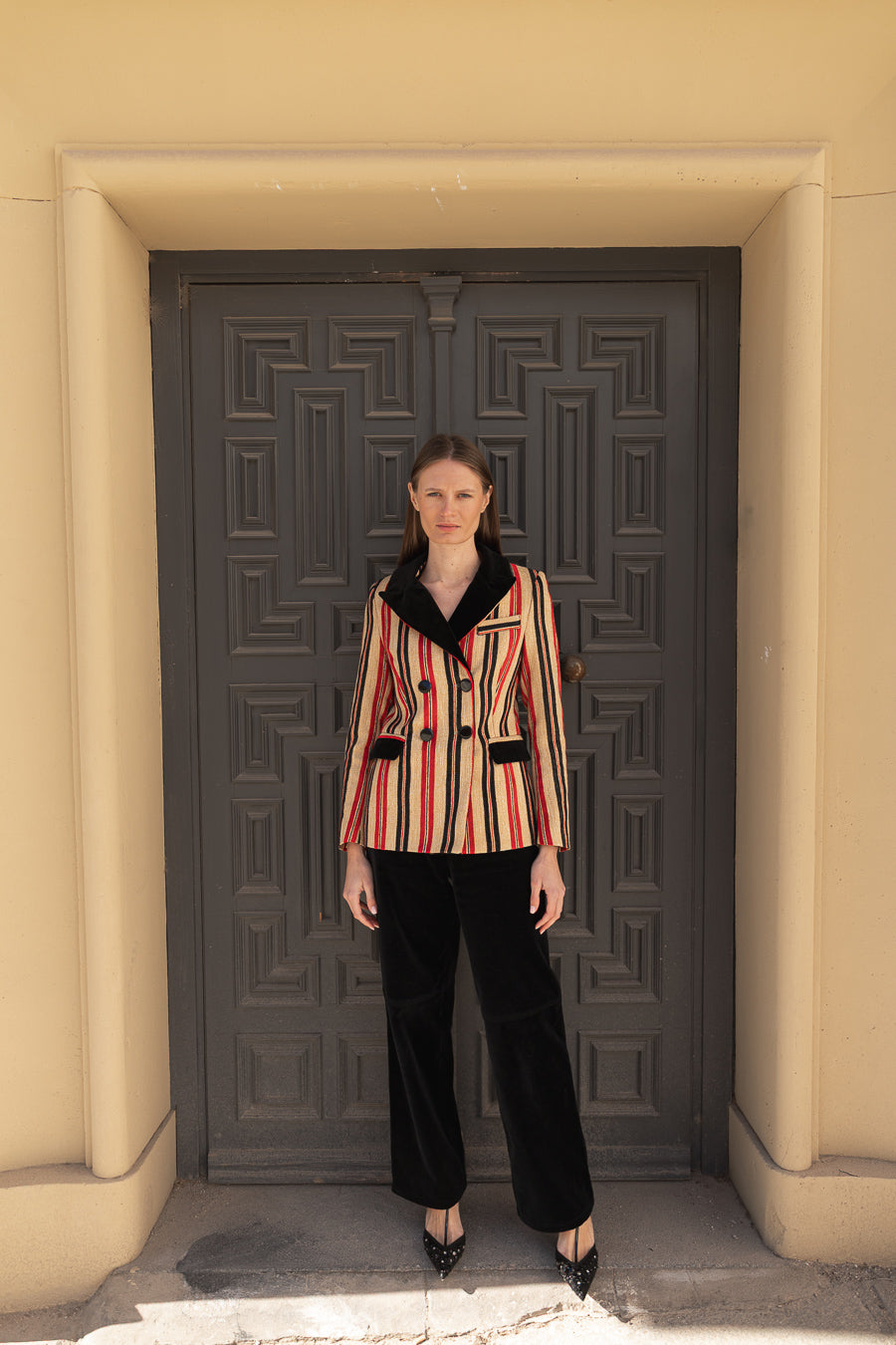 Chaqueta Sera Rayas Roja