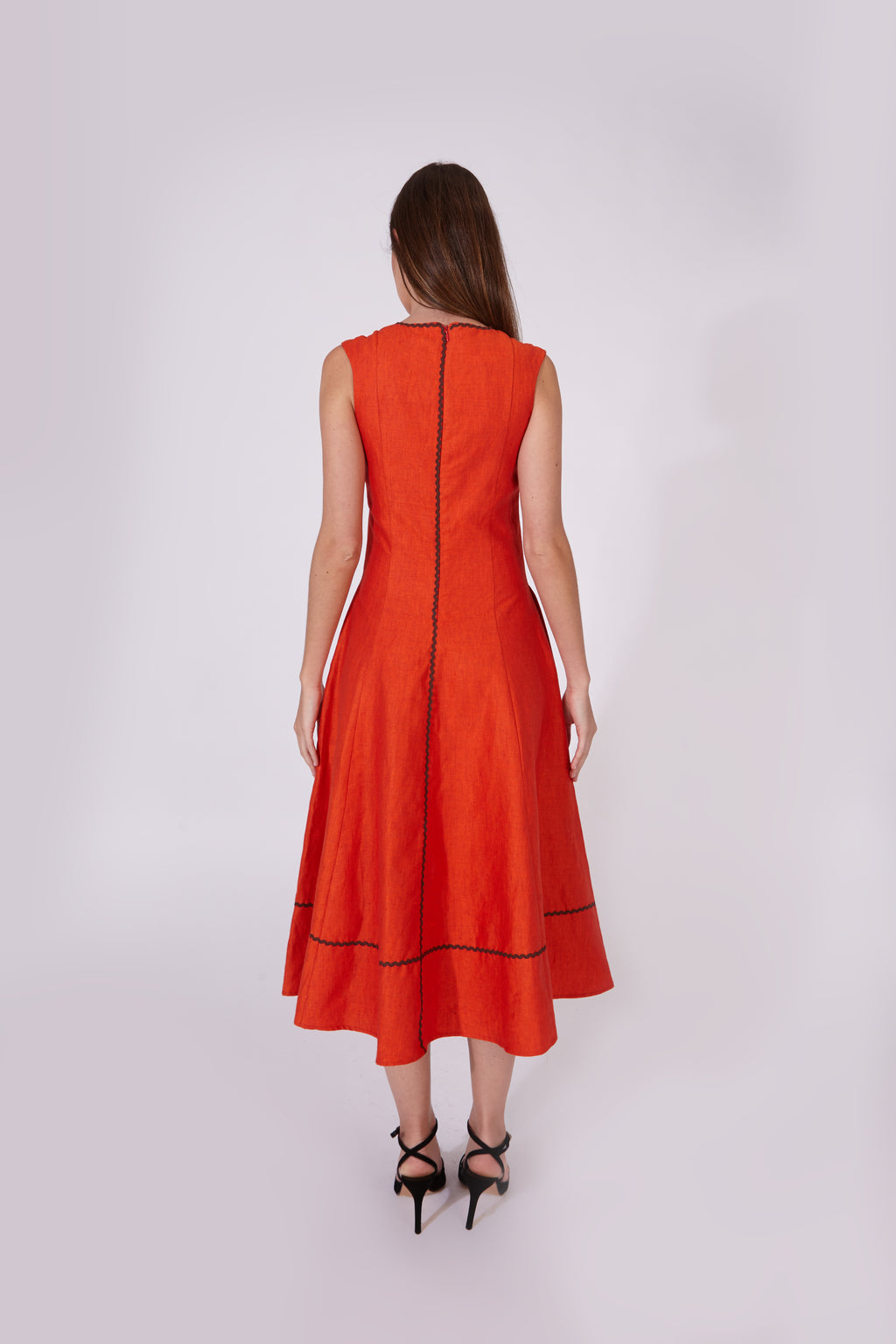 Vestido Kasauli Naranja 100% Lino
