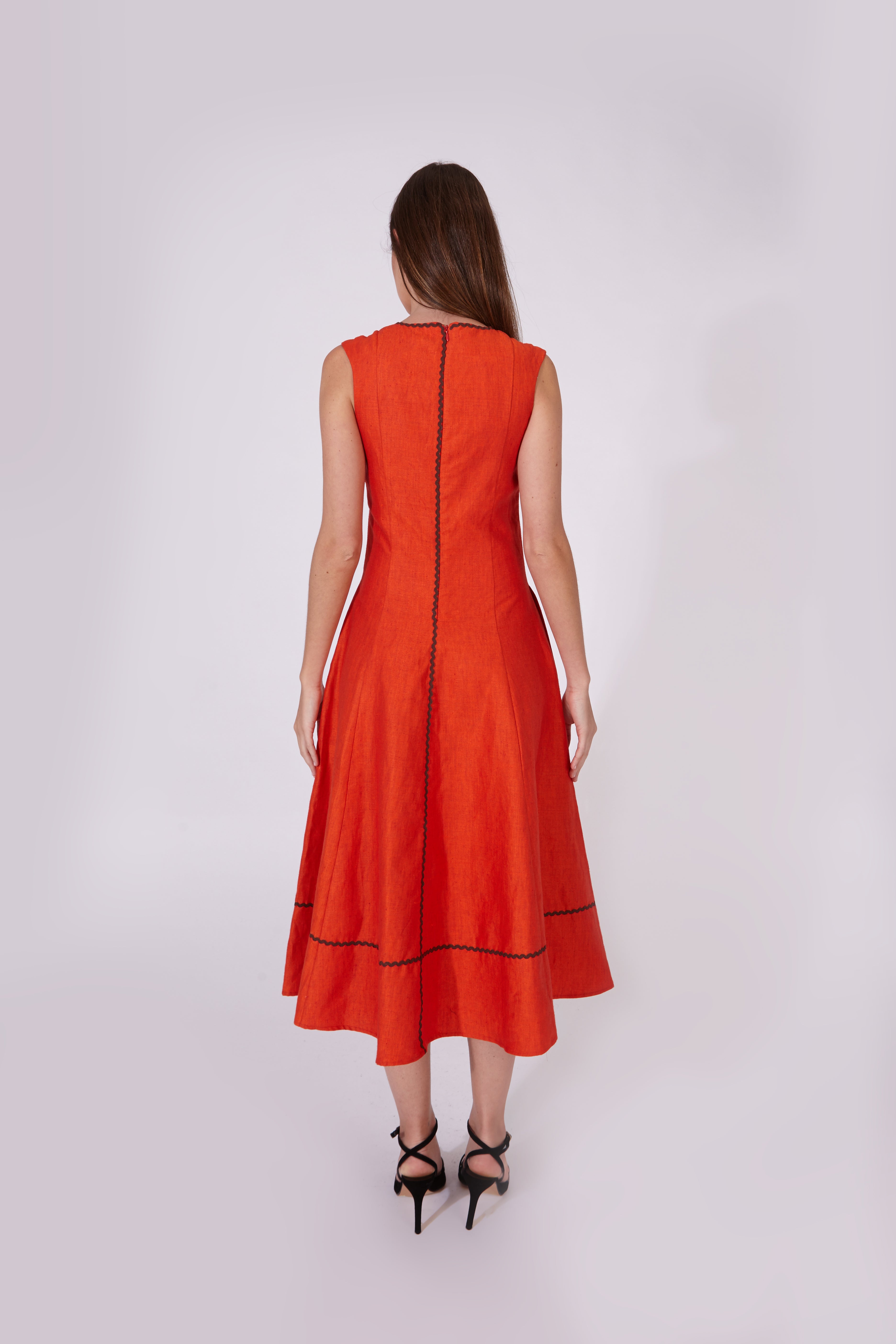 Vestido Kasauli Naranja 100% Lino