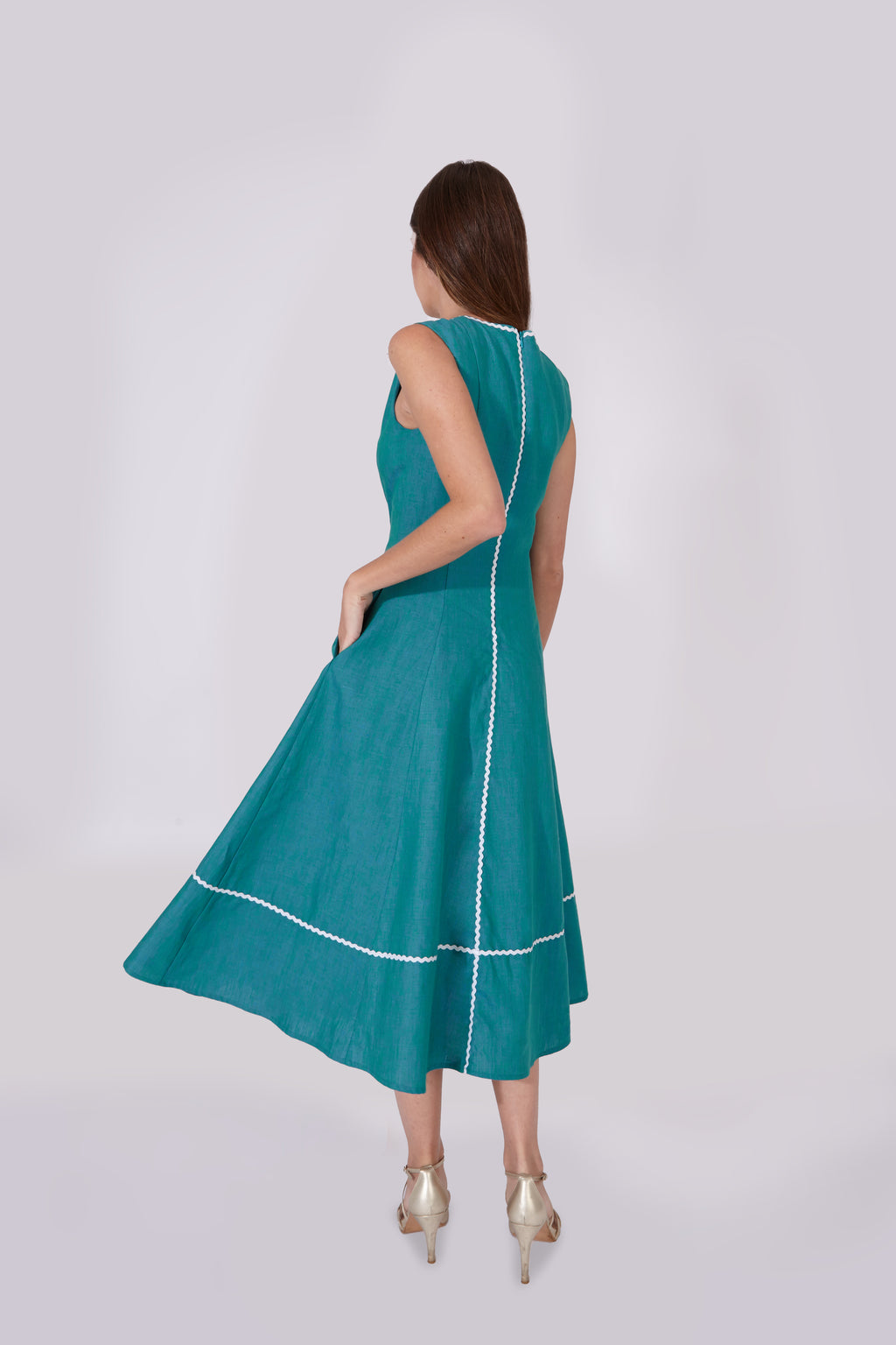 Vestido Kasauli Turquesa 100% Lino